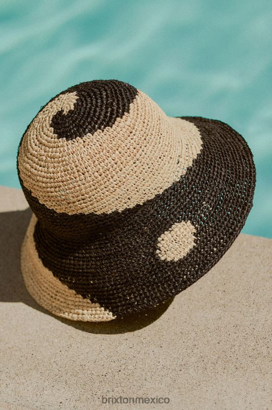 Brixton accesorios gorra blanca/negro mujer sombrero de pescador de paja redding DV42H513