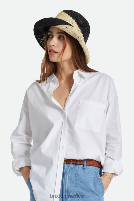 Brixton accesorios gorra blanca/negro mujer sombrero de pescador de paja redding DV42H513