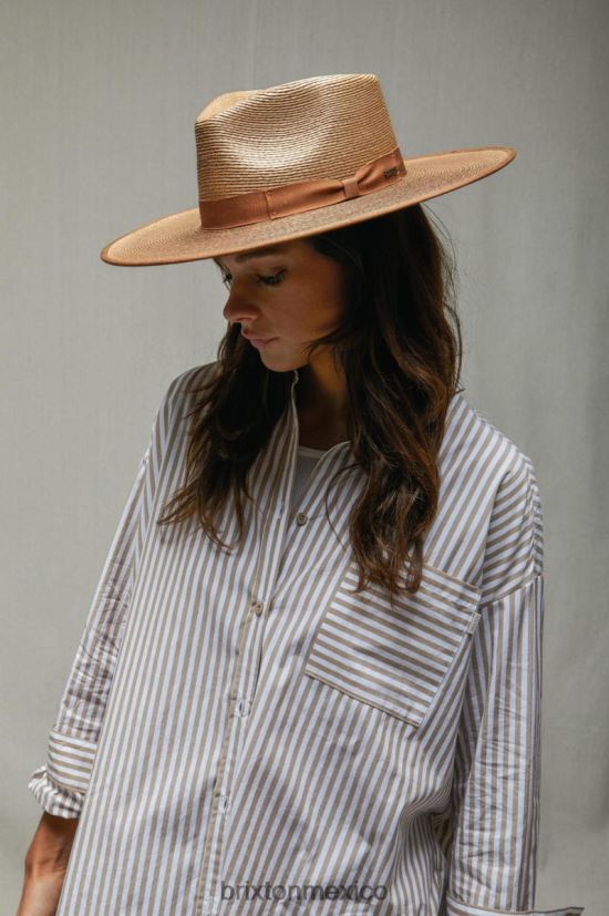 Brixton accesorios tripilla regular café/marrón mujer sombrero ranchero de paja jo limitada DV42H520