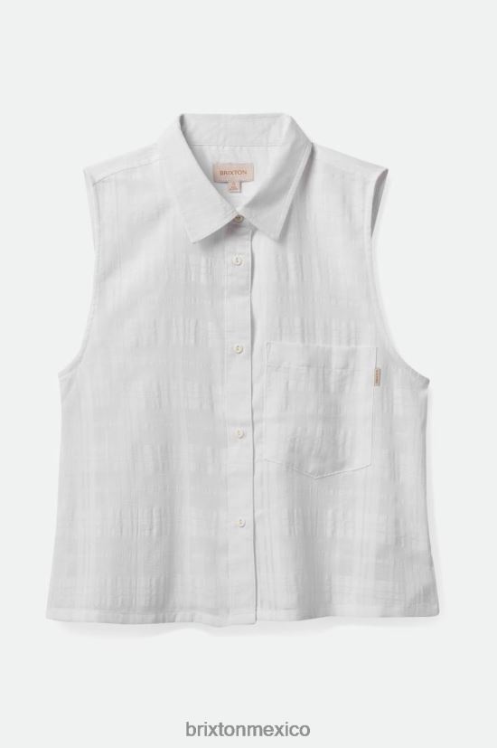 Brixton vestir blanco mujer camisa leon cuadrada sin mangas DV42H415