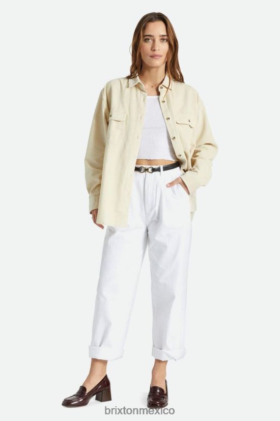 Brixton vestir gorra blanca mujer sobrecamisa estilo boyfriend bowery de pana DV42H441