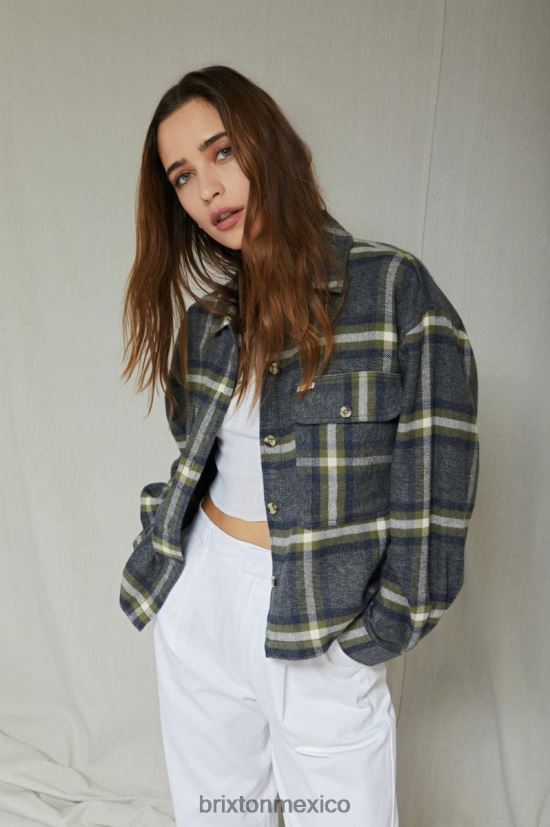 Brixton vestir azul marino lavado mujer bowery manga larga franela DV42H442