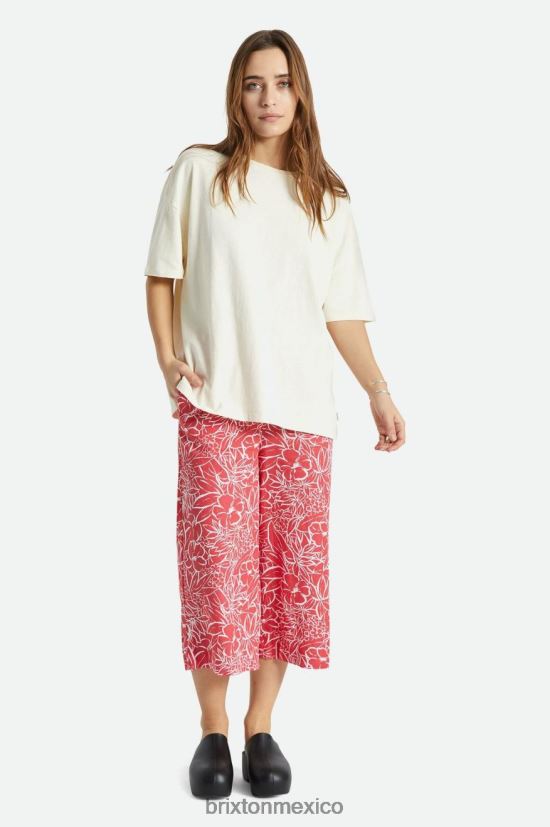Brixton vestir aloha rojo mujer pantalón ancho de lino indo DV42H481