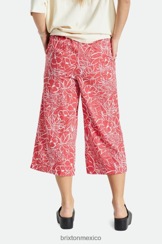 Brixton vestir aloha rojo mujer pantalón ancho de lino indo DV42H481