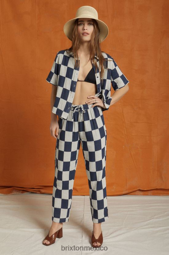 Brixton vestir azul marino lavado mujer pantalón mykonos con cordón DV42H467