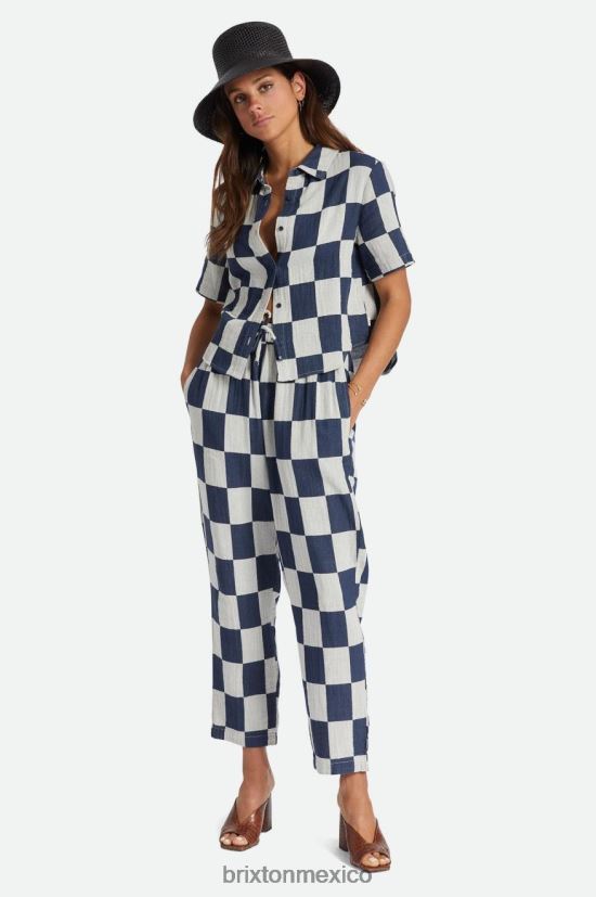 Brixton vestir azul marino lavado mujer pantalón mykonos con cordón DV42H467