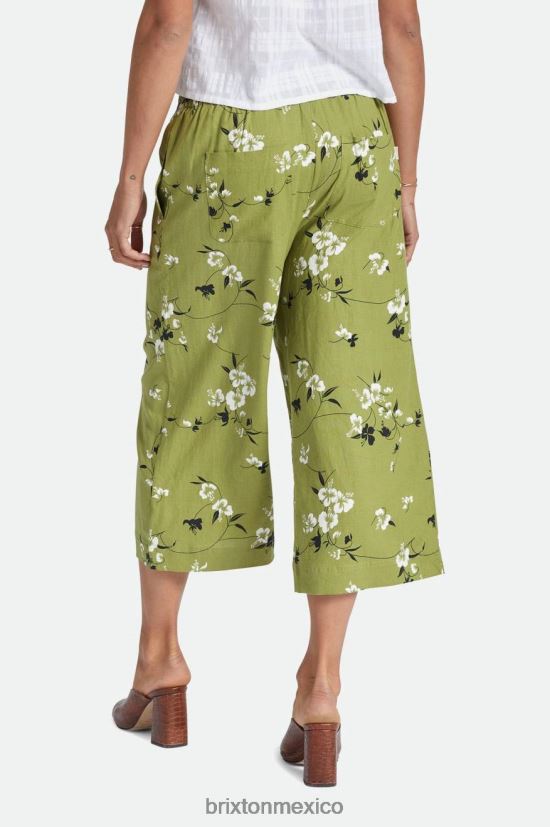 Brixton vestir musgo mujer pantalón de pierna ancha de lino lanai DV42H468
