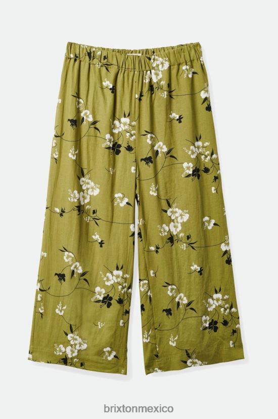 Brixton vestir musgo mujer pantalón de pierna ancha de lino lanai DV42H468