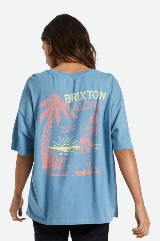 Brixton vestir Cielo azul mujer camiseta boyfriend extragrande Good Time DV42H455