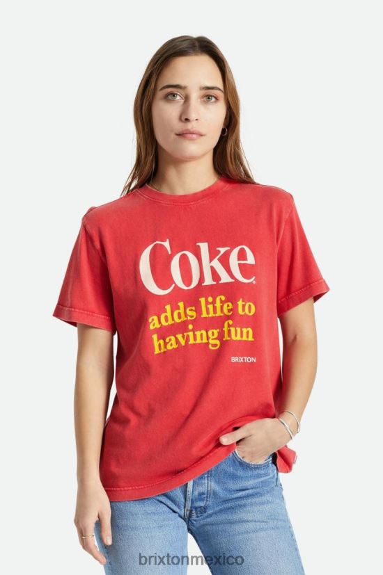 Brixton vestir coca cola roja mujer coca-cola divirtiéndose camiseta vintage DV42H453