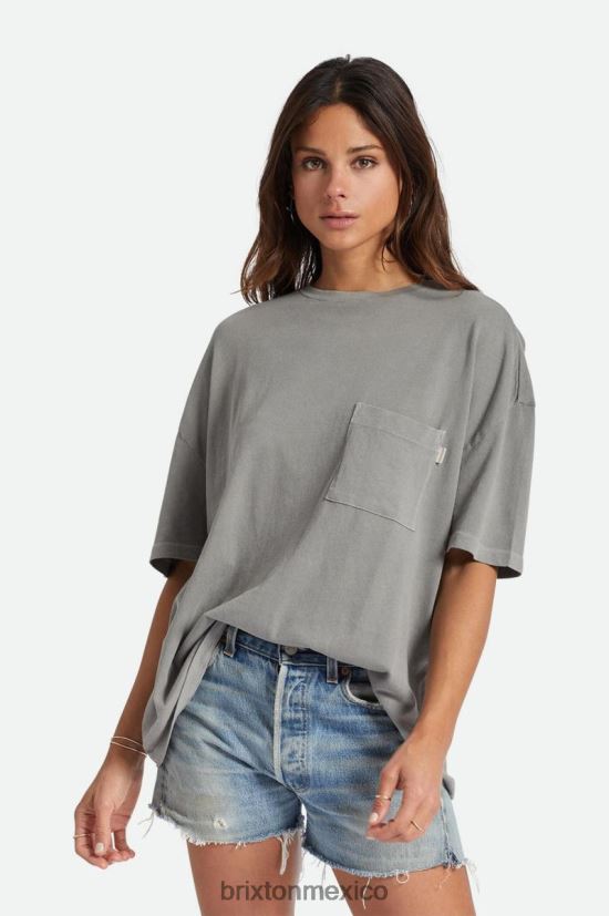 Brixton vestir negro lavado mujer camiseta extragrande con bolsillo estilo boyfriend DV42H438