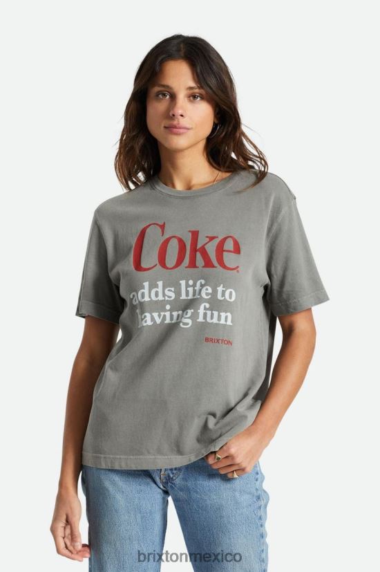 Brixton vestir negro lavado mujer coca-cola divirtiéndose camiseta vintage DV42H452