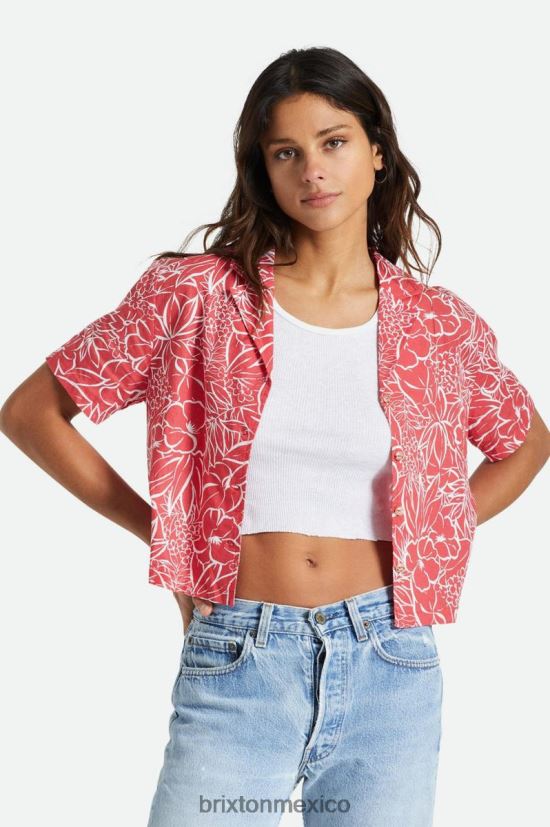Brixton vestir aloha rojo mujer lino indo s/s tejido DV42H446