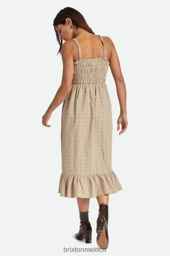 Brixton vestir arena mujer vestido midi de seersucker malta DV42H497