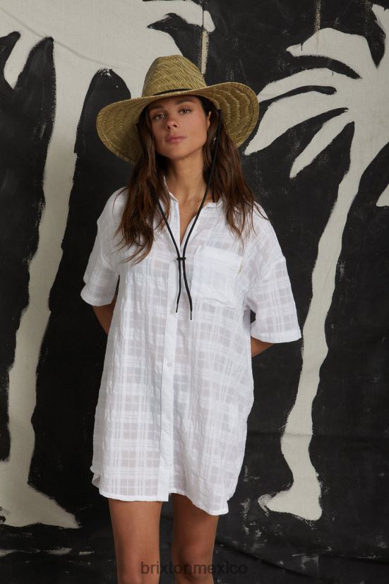 Brixton vestir blanco mujer vestido sobrecamisa leon manga larga DV42H421