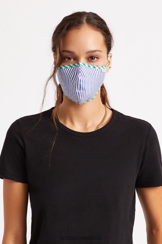 Brixton accesorios raya azul unisexo mascarilla antimicrobiana ligera DV42H405
