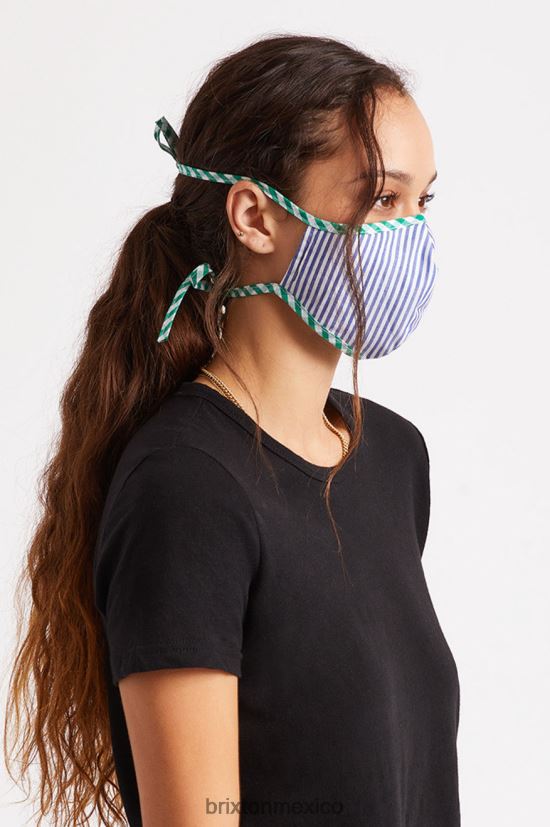 Brixton accesorios raya azul unisexo mascarilla antimicrobiana ligera DV42H405