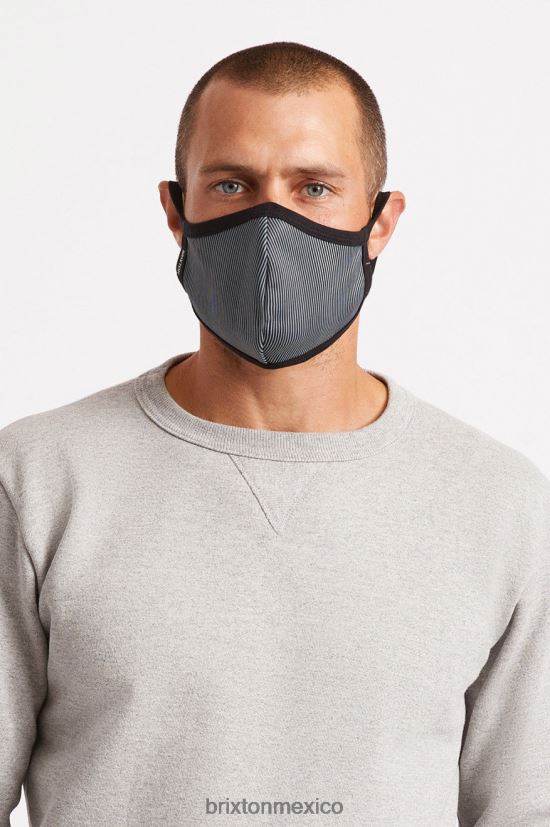 Brixton accesorios raya de ingeniero negro unisexo mascarilla reversible DV42H396