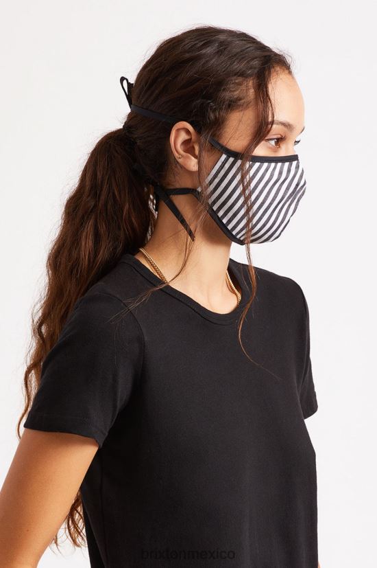 Brixton accesorios raya negra unisexo mascarilla antimicrobiana ligera DV42H404