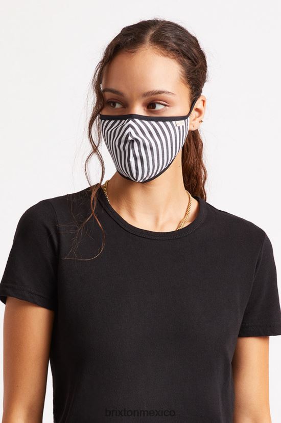 Brixton accesorios raya negra unisexo mascarilla antimicrobiana ligera DV42H404