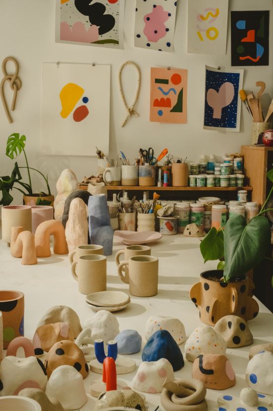 Brixton x O-M accesorios beige unisexo taza de cerámica hecha a mano DV42H368